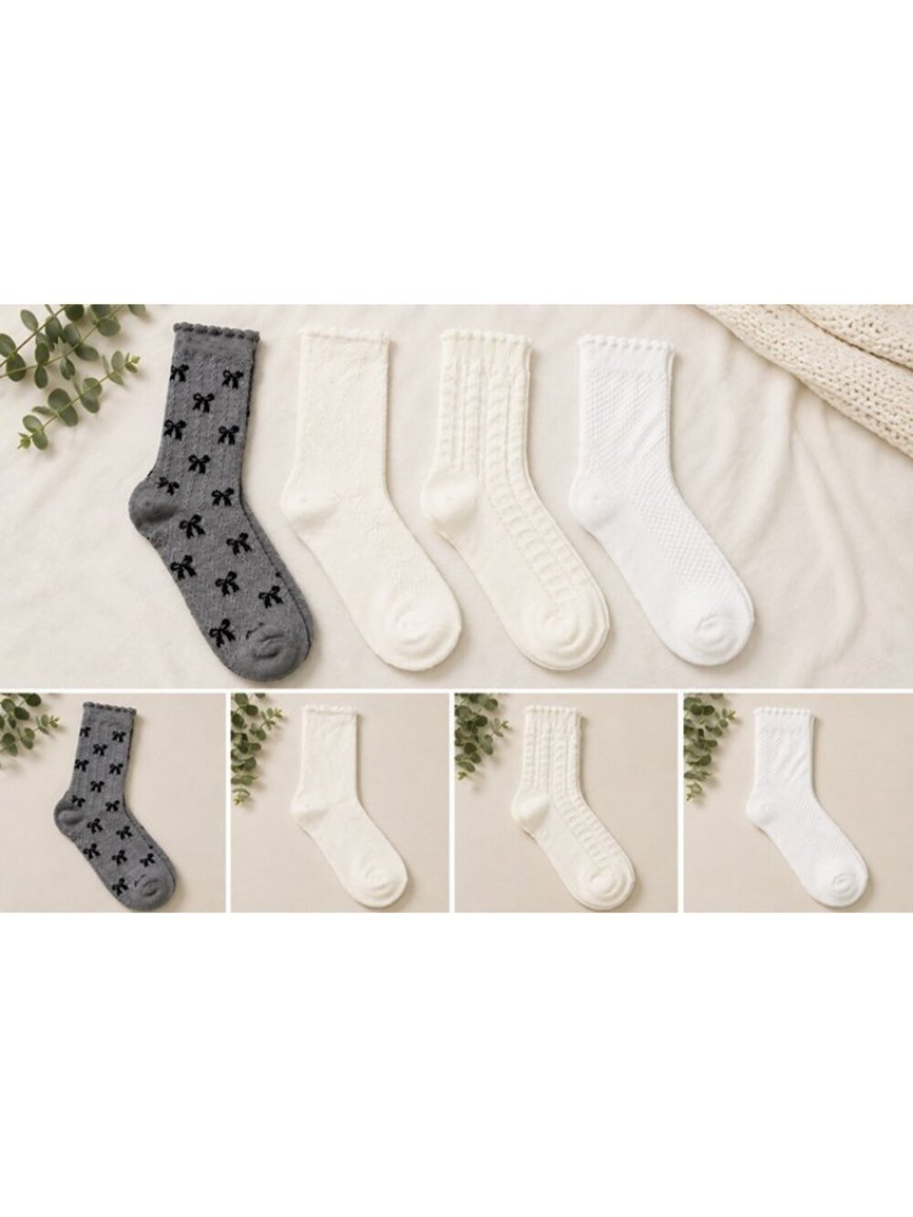 Auden Women’s Super Soft Crew Socks – 4 Pair Set – Size 4-10
